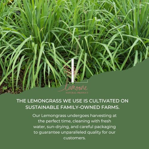 Lemongrass from Organic Thailand Farm, Premium Grade, 3.5 oz (100g), Lemon Grass for Tea, Drink And Food. Strong aroma and vibrant flavor.