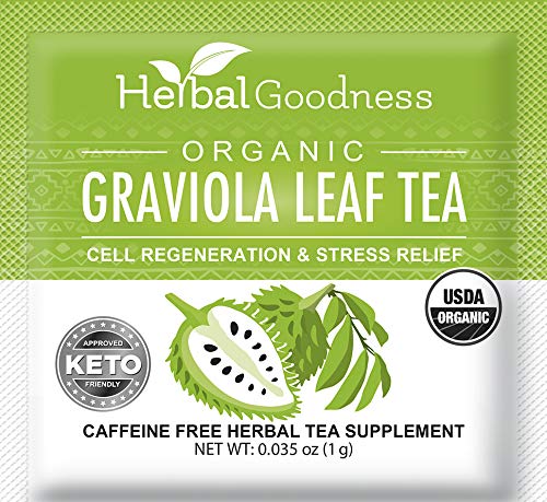 Graviola Leaf Soursop Tea - Organic Soursop Leaves, Hoja de Guanabana Leaves, Cell Support & Regeneration, Calm Relaxation - Caffeine Free