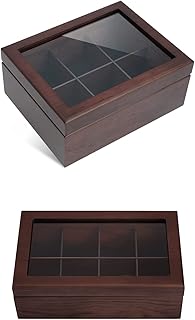 Apace Living Tea Boxes (Dark Walnut) - 8 Compartments Tea Box + 6 Compartments Tea Box