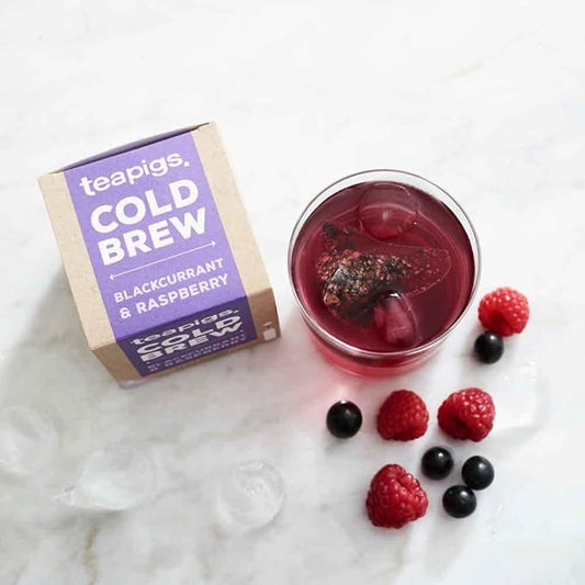 Teapigs Blackcurrant and Raspberry Cold Brew Tea Bags (1 Pack of 10 Tea Bags)