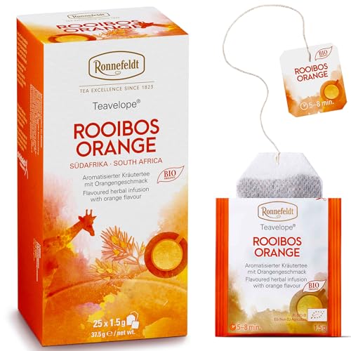 Ronnefeldt Teavelope Rooibos Classic – Naturally Caffeine-Free South African Red Herbal Tea – 25 Individually Wrapped Tea Bags