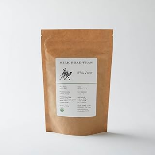 Silk Road Teas, Organic Loose Leaf White Tea, White Peony, Artisan & Fair Trade, Flavors of Melon & Honey, 1.6 ounces