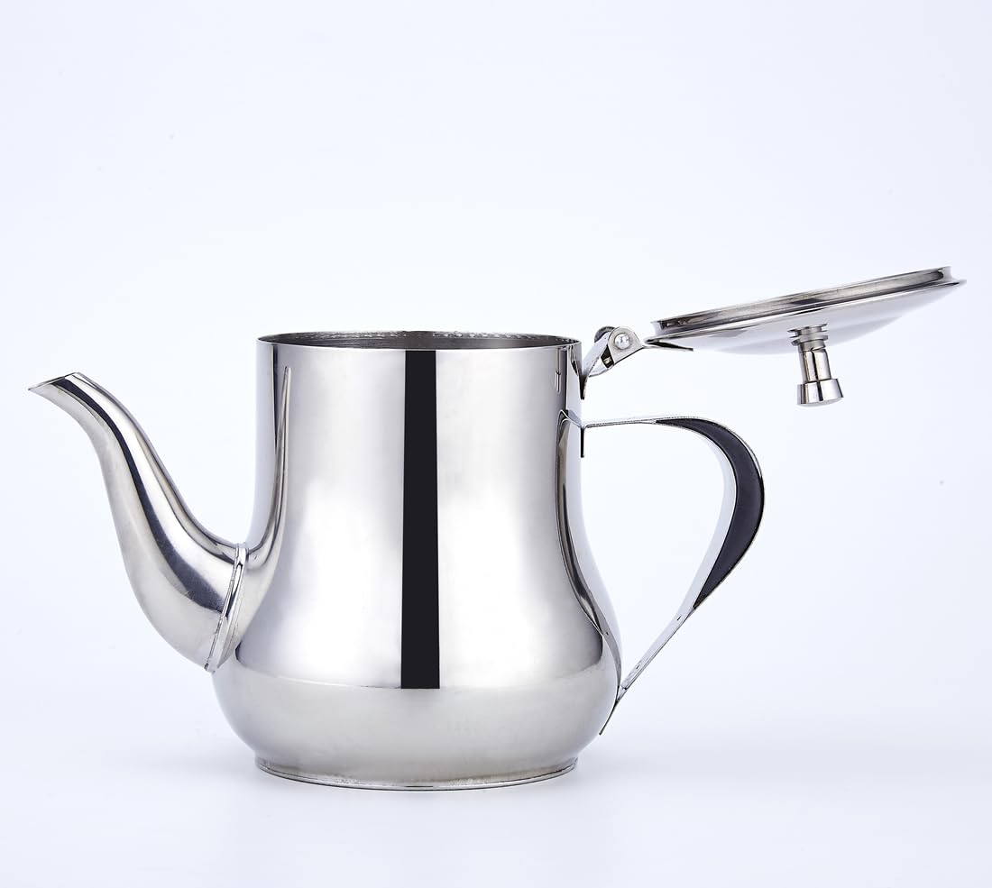 SANQIAHOME Small 570ml (20 oz) Stainless Steel Teapot, Mirror Polish
