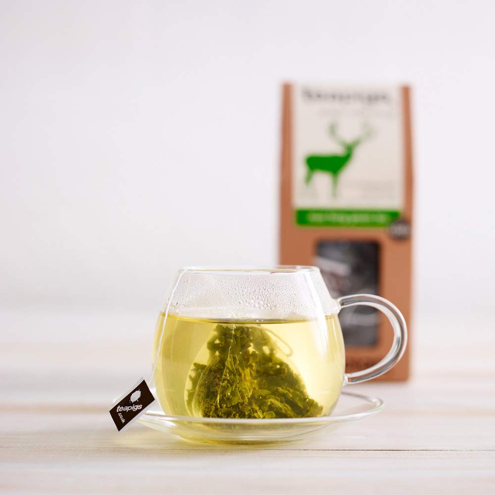 teapigs, Mao Feng Green Tea, Made with Whole Leaves, Whole Leaf Tea Temples, 50 Count, Pack of 50, Delicate, Peachy &amp; Smooth