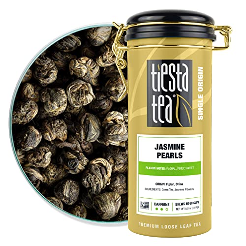 Tiesta Tea - Chinese Jasmine, Loose Leaf, Classic Jasmine Green Tea, Premium Blend, Medium Caffeinated Green Blend, Make Hot or Iced & Brews Up to 25 Cups, 1.8 Ounce Resealable Pouch