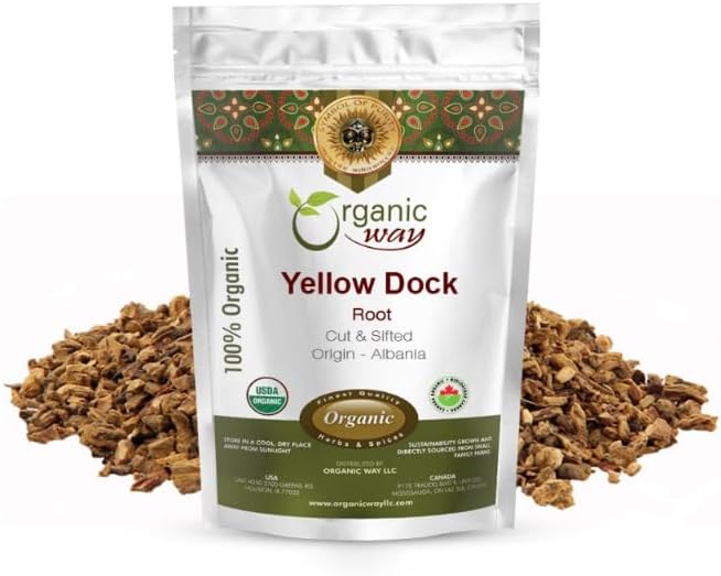 Organic Way Yellow Dock Root Cut &amp; Sifted - Herbal Tea (16 Oz)