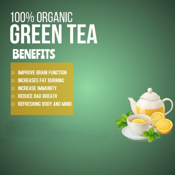 CLASSIC ASSAM GREEN TEA, Green Tea, Loose Leaf (250g/8.81oz)/100 Cups | Non-GMO, 100% Pure Organic Green Tea Leaves Sourced from Lush Brahmaputra Valley in the Himalayan Foothills, Assam, India | Resealable Ziplock Pouch