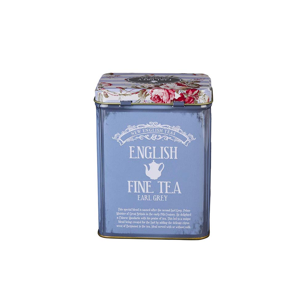 Vintage Floral Tea Tin with Earl Grey Loose Leaf Tea 125g