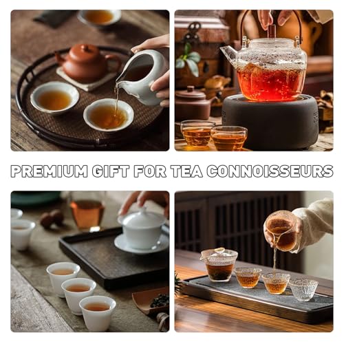 Organic Pu-erh Tea Brick Gift Set - Aged 10 Years Organic Pu'er Ripe Tea Cake, 50g x 8 Cakes Pu-erh, Premium 2015 Harvest Aged Fermented Chinese Black Puerh Traditional Puer for Gifts, Daily Drinking
