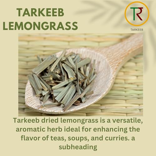 Tarkeeb Lemongrass – Dried Lemon Grass cut and sifted | Used for Cooking and Tea | All Natural | Gluten Free | NON-GMO | Vegan | Net Weight: 1.76oz/50g | Indian Origin |