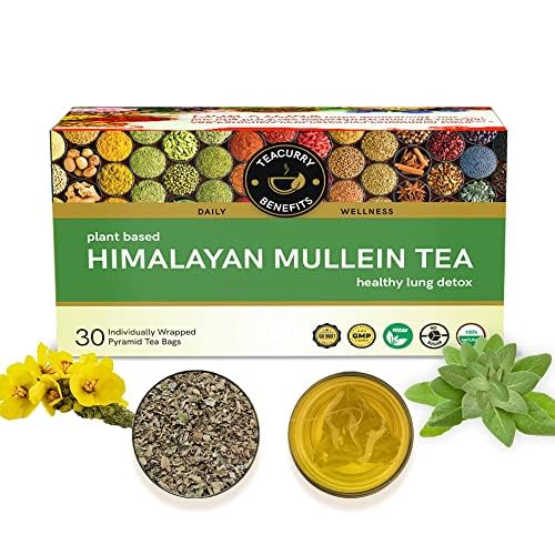 Teacurry Himalayan Mullein Leaf Tea (30 Tea Bags, 1 Month Pack) - Immunity, and Easy Sleep