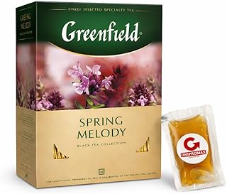 Spring Melody Greenfield Tea, 100 Tea Bags + 1 packet of Unipromax honey bundle