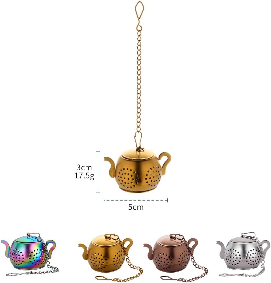 3 Pack Tea Infuser For Loose Tea Stainless Steel Reusable Strainer Filters Ball Metal Tea Diffusers for Loose Tea Rainbow Gold