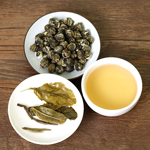 GOARTEA - Jasmine Dragon Pearls - 250g / 8.8oz Supreme Grade - Jasmine Pearl Green Tea - Chinese Green Tea Loose Leaf