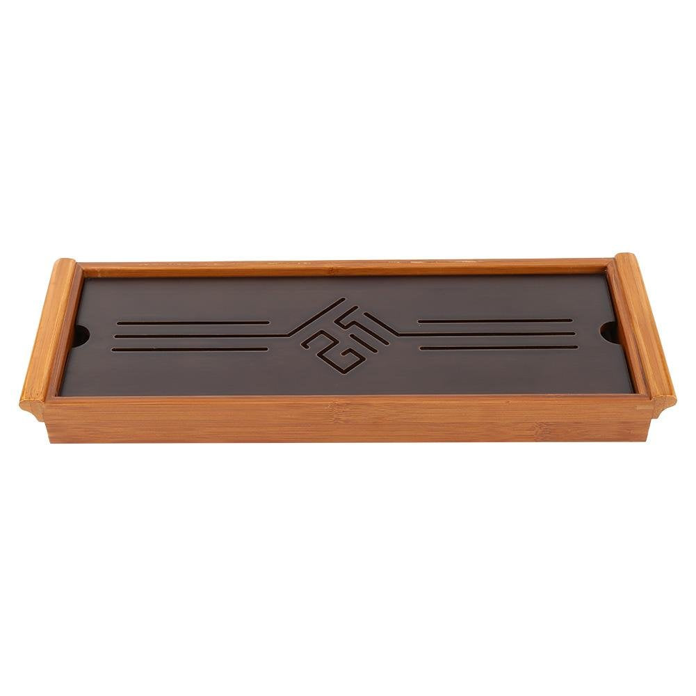 Tea Tray Drainage Type Cup Plate Traditional Chinese Serving Tray Kung Fu Tea Accessory 14.96 x 5.28 x 1.49inch
