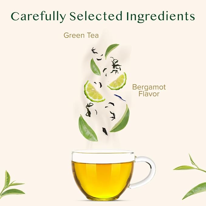 VAHDAM, Earl Grey Citrus Green Tea Loose Leaf (50+ Cups, 3.5 oz) Loose Leaf Earl Grey Green Tea With Pure Bergamot Oil | High Elevation Grown | Vacuum Sealed for Freshness