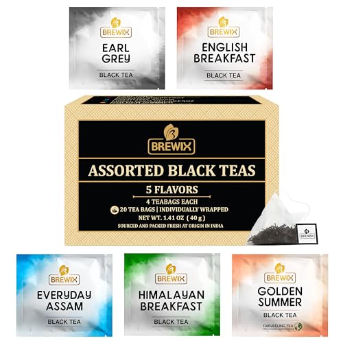 BREWIX, Pumpkin Spice Black Tea Bags (25 Pyramid Bags) | Cozy Fall Blend with Cinnamon, Ginger, Nutmeg & Clove | Caffeinated, Warm & Aromatic | Perfect for Autumn & Halloween