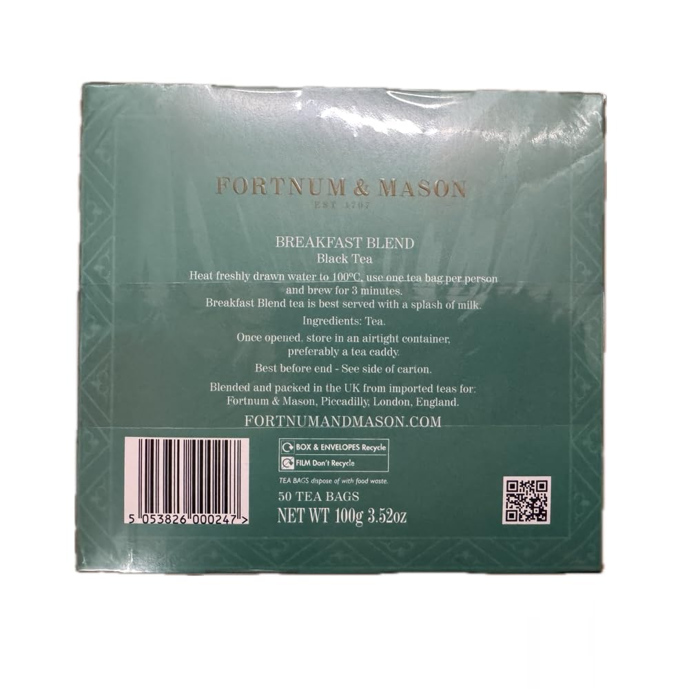 Fortnum & Mason Fortnum and Mason Breakfast Blend 50 Count Tea Bags (1 Pack)