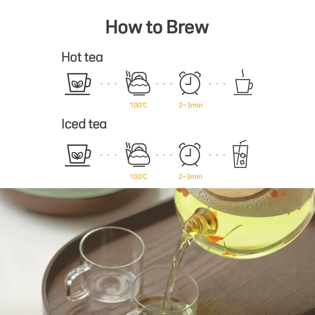 KKOKDAM Fruit &amp; Flower Loose Leaf Tea Sampler - Refresh Flower Water Sampler - Fancy Korean Tea Gift - Premium Loose Leaf Tea Sampler for Men &amp; Women - 3 Flavors, 2 each - 6 Count
