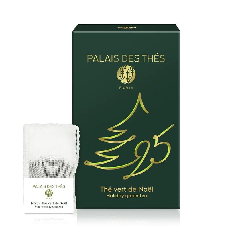 Palais des Thés - Holiday Black Tea N°25 with citrus & spices - Premium Gourmet Organic Black Tea with - 20 Count Cotton Tea Bags Box - Serves 20 cups