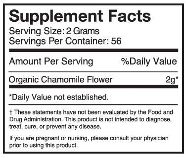Organic Chamomile Whole Flower, Loose Leaf, Tea Leaves, 4oz