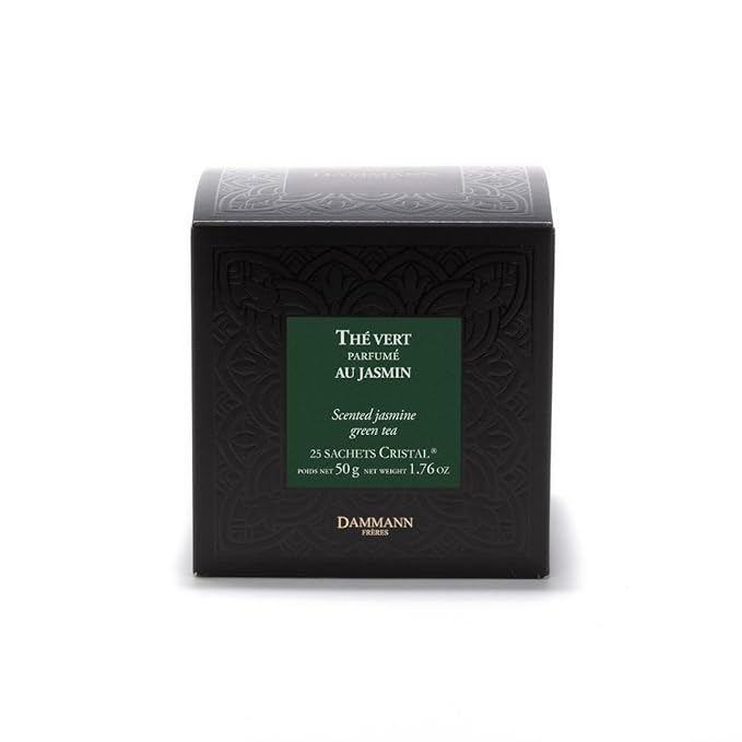 Dammann Freres Sachets, Vert Au Jasmin Tea Bags, Premium Gourmet French Jasmine Green Tea, 25 Count (Single Pack)