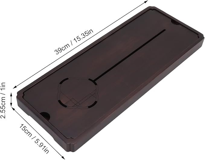 1Pcs Chinese Gongfu Table Box with Water Storage, Wooden Chinese Water Storage Drainage Tea Tray, Simple Decorative Household Tea Serving Tray(Large)