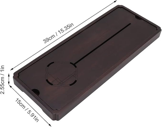1Pcs Chinese Gongfu Table Box with Water Storage, Wooden Chinese Water Storage Drainage Tea Tray, Simple Decorative Household Tea Serving Tray(Large)