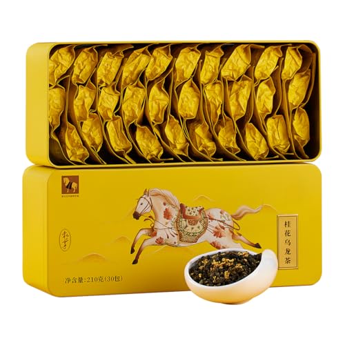 BAMATEA Osmanthus Oolong Tea Loose Leaf - 30 individua Bags - Chinese Loose Leaf Oolong Tea from Anxi High Mountain 210g(7.41oz)