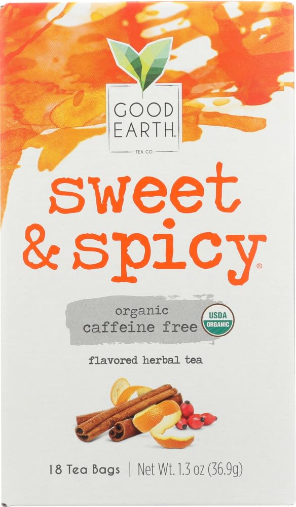 Good Earth Tea Co. Good Earth Teas Organic Sweet and Spicy Caffeine Free Herbal ,18 Count (Pack of 4)