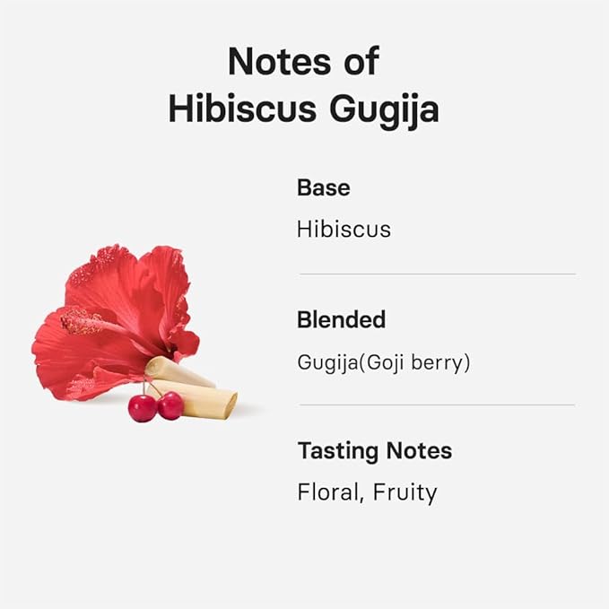 Osulloc Hibiscus Gugija, Hibiscus Tea with Gugija (Goji Berry), Vitality Support Tea, 20 Count, 1.27 oz