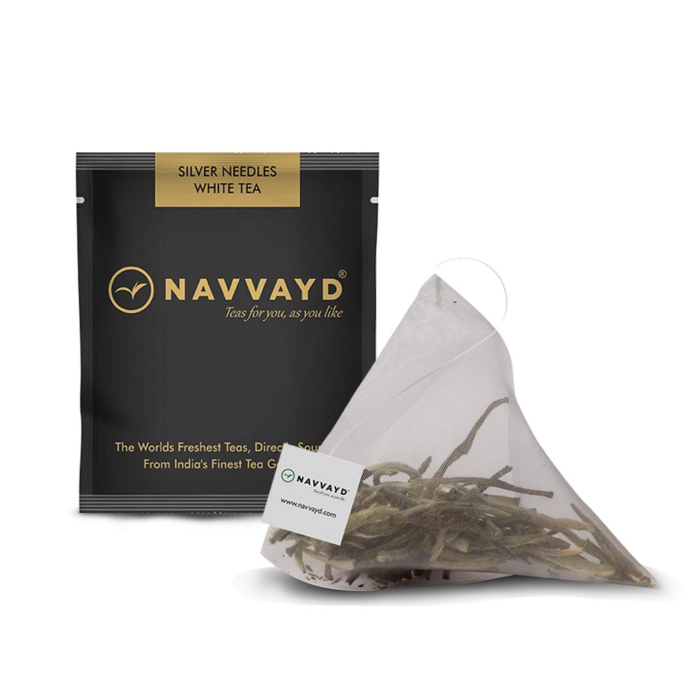 NAVVAYD Organic Silver Needles White Tea, 15 Tea Bags