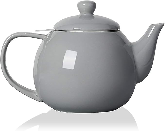 Sweejar Porcelain Teapot with Removable Stainless Steel Infuser,Microwave & Dishwasher Safe Tea Pots