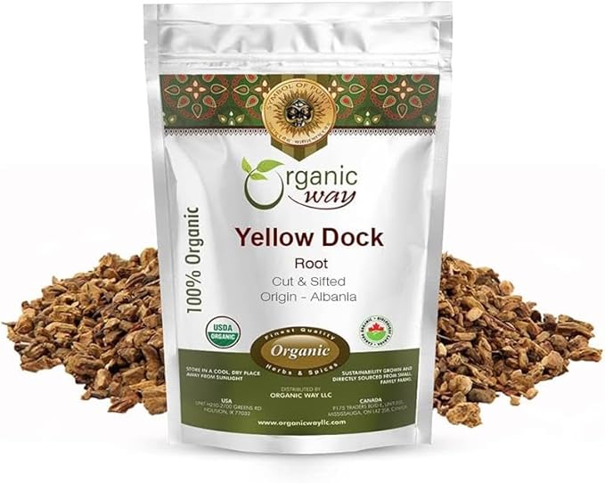 Organic Way Yellow Dock Root Cut & Sifted (Rumex crispus) Herbal Tea - European Wild-Harvest, Organic & Kosher Certified, Vegan