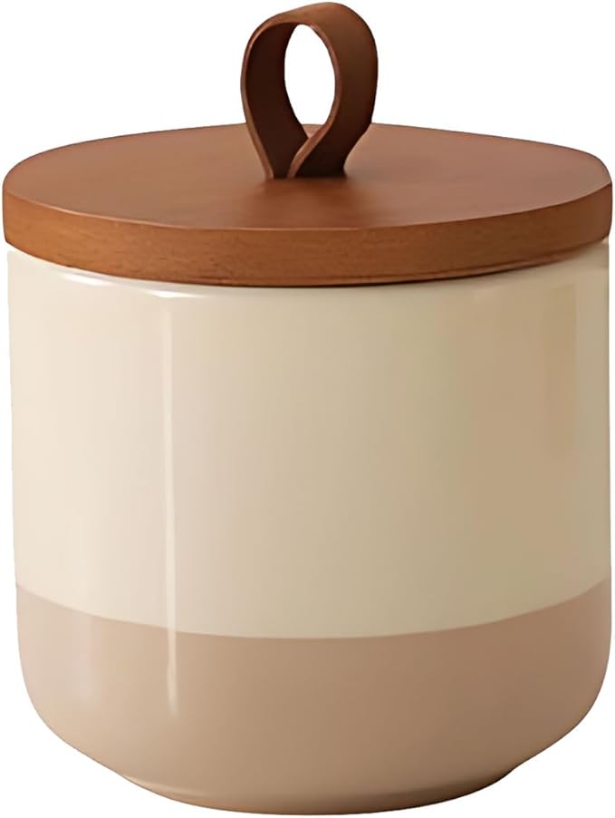 Coffee Canister, Ceramic Food Storage Jars with Lids Salt Matcha Container Brown Sugar Container Bowl for Kitchen Tea, Coffee Beans