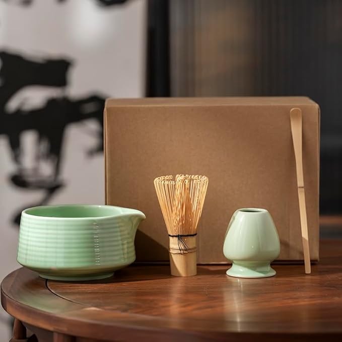 Matcha Whisk Set With Matcha Bowl, Matcha Whisk Holder Matcha Bamboo Whisk, Scoop, Unique Gifts For 