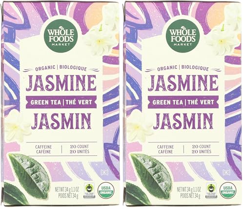 Whole Foods Market, Tea Green Jasmine Organic, 20 Count