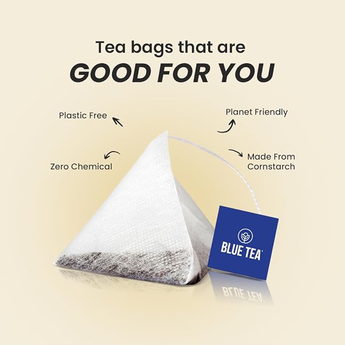 Blue TEA - Soursop Tea - 10 Count - Pyramid Plant Based Tea Bags, Hoja Guanabana Tea, Premium Graviola Leaves, Herbal Tea - Caffeine Free