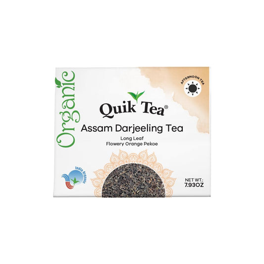 QuikTea Organic Assam Darjeeling Long Leaf Tea, 7.93 oz | From the Himalayan Hills, All-Natural, Certified Organic, Preservative-Free, Non-GMO, Gluten Free