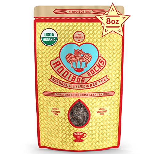 Rooibos Rocks Herbal Tea Bags - Naturally Sweet Red Rooibos Tea Organic for Children & Pregnant Women - Low Tannin, Gluten-Free and Caffeine Free Bags - Sustainably and Ethically Farmed - 100 Count