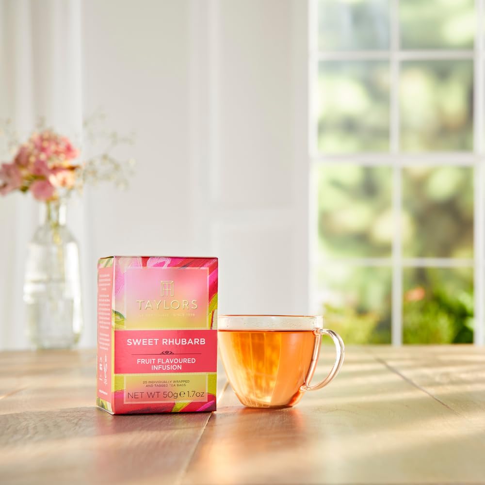 Taylors of Harrogate Sweet Rhubarb Herbal Tea Bags, 20ct (Pack of 1)