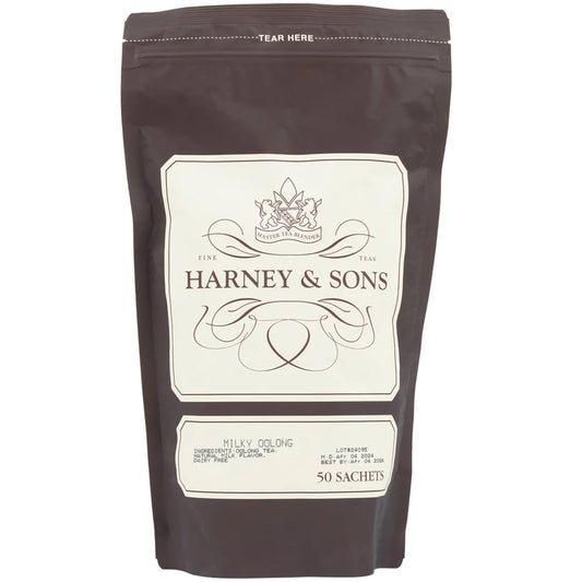 Harney &amp; Sons Milky Oolong Tea Sachets, 50 Count | Oolong tea with creamy milk flavor. Dairy free. Contains caffeine.