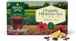 Organic Herbal Tea Bags, 35 count - Mix of Dried Hibiscus, Lemon, Ginger and Cloves herbal Tea Bags - Sugar Free - Caffeine Free - USDA Certified Organic Herbal Tea Mix