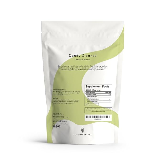 Detox Liver Tea - Herbal Debloat Blend - AIP Autoimmune Protocol Compliant - Whole 30, Paleo Friendly - Organic Cleansing Herbs with Dandelion Root