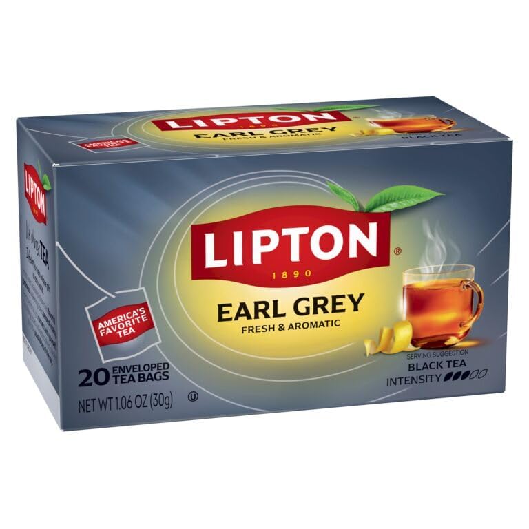 Lipton Earl Grey Tea Bags, Flavored Teabags, 120 Total Bags (20ct - Pack of 6)