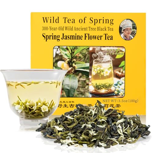 The Spring Tea Premium Grade Wild Tree Black Tea From 300+ Year Old Tree, Loose Leaf Tea, Organic, With Individual Pack, Just harvested in Spring, Exquisite, Handpicked, Gift Package, 3.5oz/100g