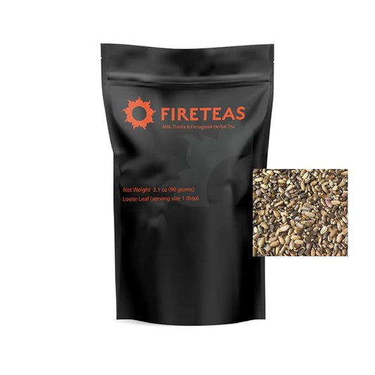 Fire Teas Organic Milk Thistle & Fenugreek Seeds Herbal Tea w/Ginger - Herbal Folk Remedy Tea - Loose Leaf