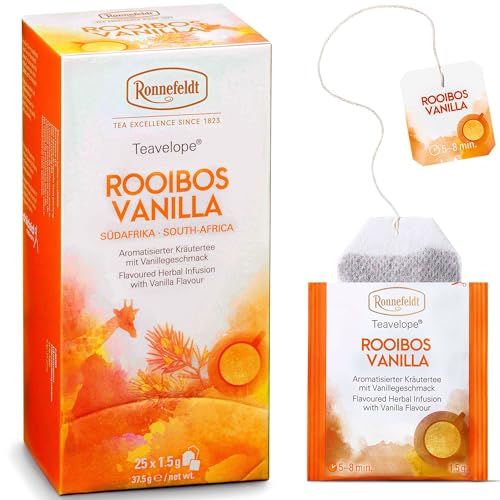 Ronnefeldt Teavelope Rooibos Classic – Naturally Caffeine-Free South African Red Herbal Tea – 25 Individually Wrapped Tea Bags