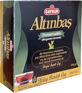 ÇAYKUR Altnba Earl Grey Tea Bags, Turkish Black Tea with Natural Bergamot Flavor, Premium Upper Leaf, Early Harvest Selection, 100 Tea Bags, 200g / 7.05 oz
