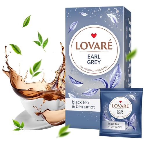 Individually Wrapped Tea Bags By Lovare Made in Ukraine - Black and Green, Floral, Passion Fruit, Huchlebbery Herbal Set with Flowers - Gift Box For Blooming Tea Lovers Men & Women - 48 g (24 tea bags x 2 g each) (Love Blossom)